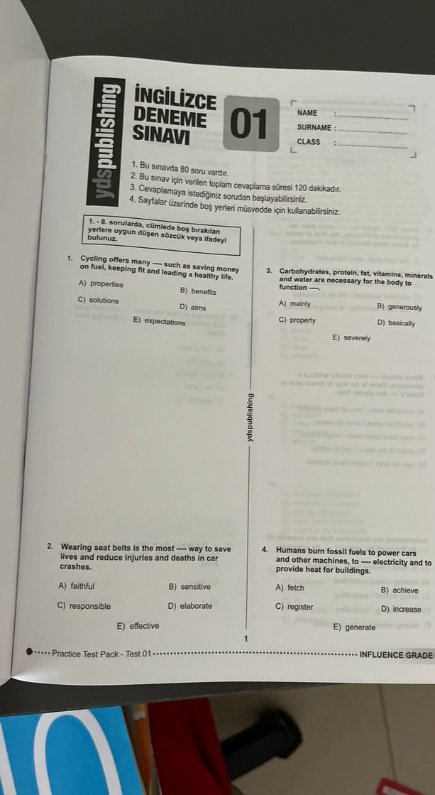Grade 12 Practice Test Pack - 5 Deneme - Görsel 2