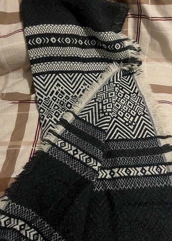 Bohem Siyah Örgü Kadın Şal - Görsel 3