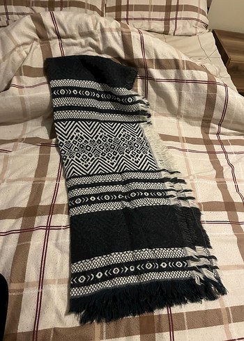 Bohem Siyah Örgü Kadın Şal - Görsel 4