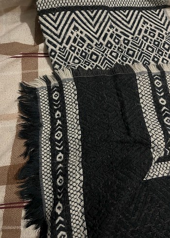 Bohem Siyah Örgü Kadın Şal - Görsel 2