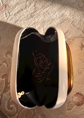  Beden beyaz Renk Parlak gold tokalı zara çanta