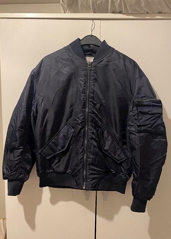 Lacivert Kadın Fermuarlı Street Wear Mont