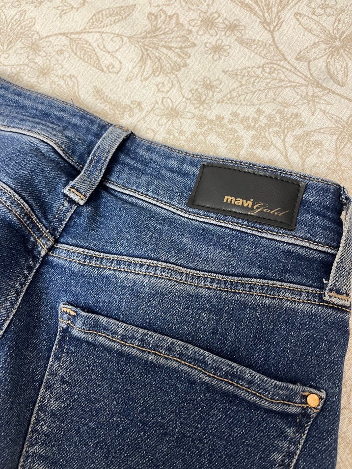 Lacivert mom jean Kot Pantolon - Görsel 3