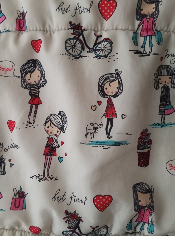 Beyaz Desenli Kız Çocuk Fermuarlı Yelek - Görsel 5