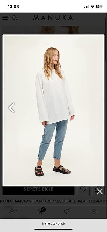 l Beden MANUKA GENİŞ KOL OVERSIZE TSHIRT