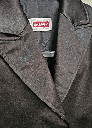 40 Beden siyah Renk KADIN SATEN BLAZER CEKET 