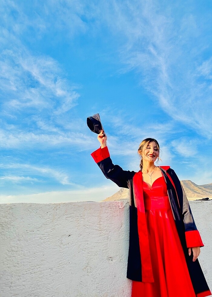 Kırmızı Midi Elbise - Görsel 3