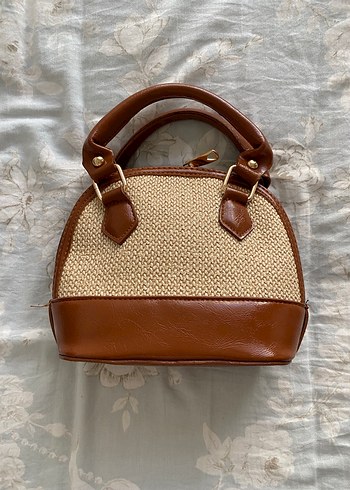 LC Waikiki Bej Hasir Detayli Kahverengi Mini El Cantasi