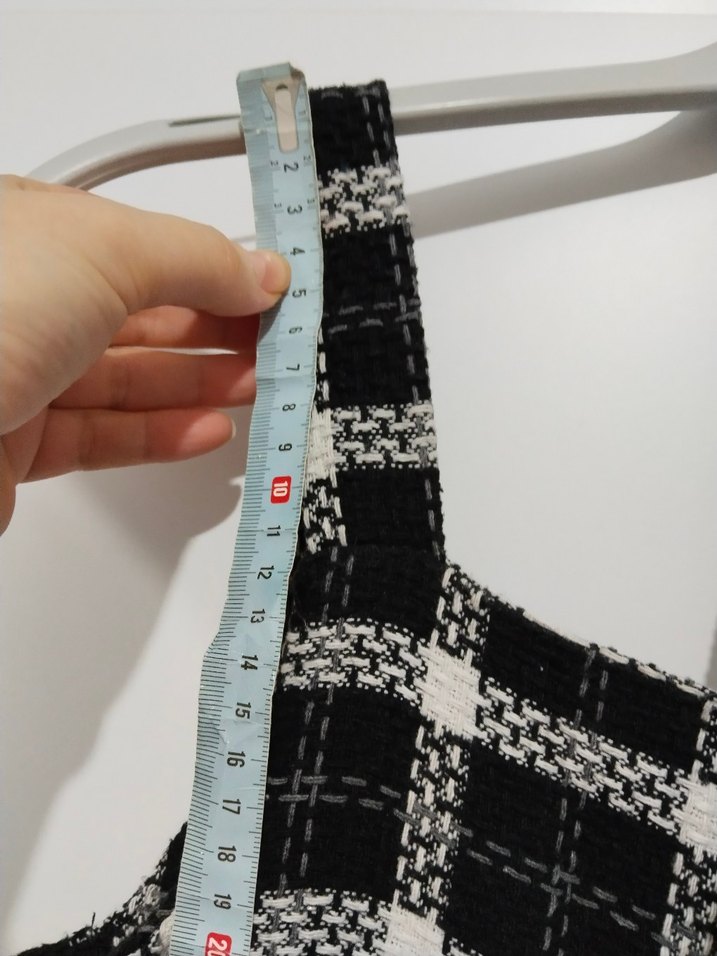 Düğmeli Siyah Gri Kareli Uzun Tüvit jile elbise tesettür - Görsel 2