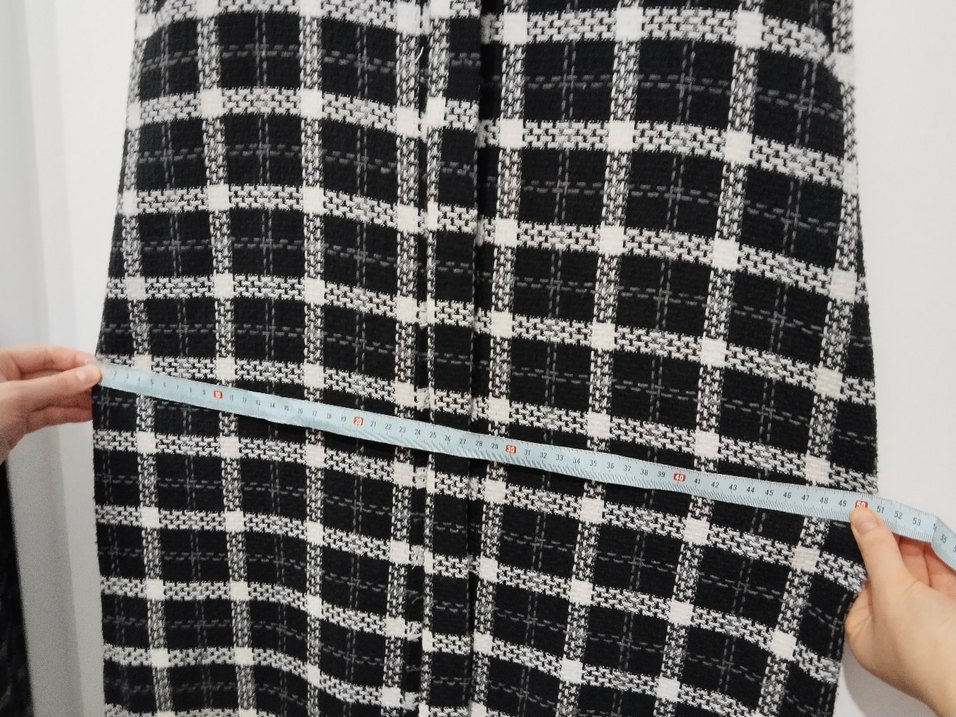 Düğmeli Siyah Gri Kareli Uzun Tüvit jile elbise tesettür - Görsel 4