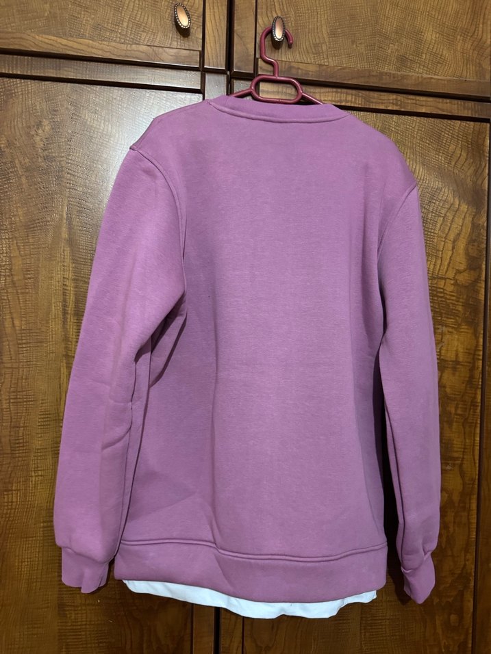 Mor Rahat Kesim Kadın Sweatshirt - Görsel 3