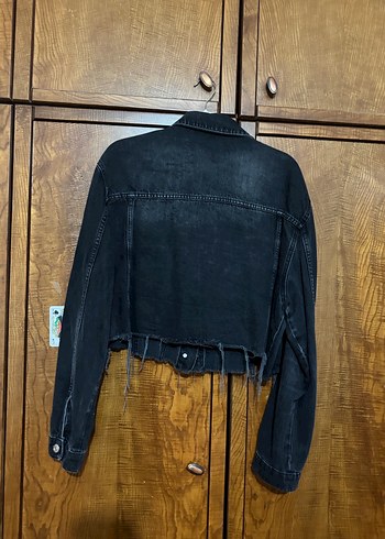 Gri Düğmeli Kadın Denim Ceket - Görsel 2