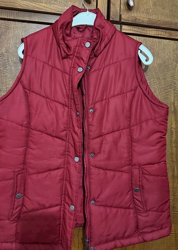 Düğmeli Bordo Kadın Yelek - Görsel 2