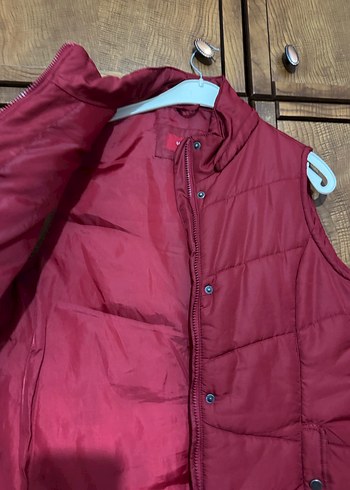 Düğmeli Bordo Kadın Yelek - Görsel 3