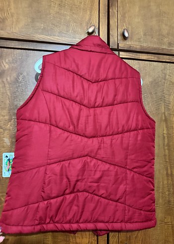 Düğmeli Bordo Kadın Yelek - Görsel 5