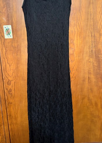 Siyah Uzun Askılı Kadın Elbise - Görsel 4