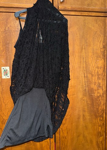 Siyah Uzun Askılı Kadın Elbise - Görsel 2