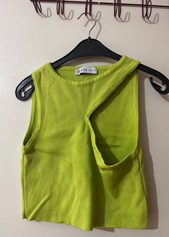 Yeşil Mini Kesim Asimetrik Yaka Kadın Atlet - Görsel 2