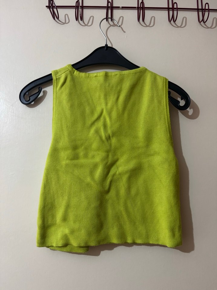 Yeşil Mini Kesim Asimetrik Yaka Kadın Atlet - Görsel 3