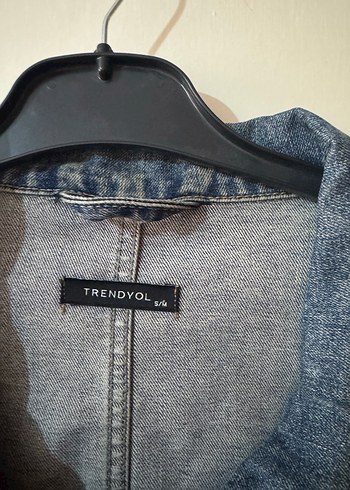 Gri Mavi Düğmeli Kadın Denim Ceket - Görsel 2