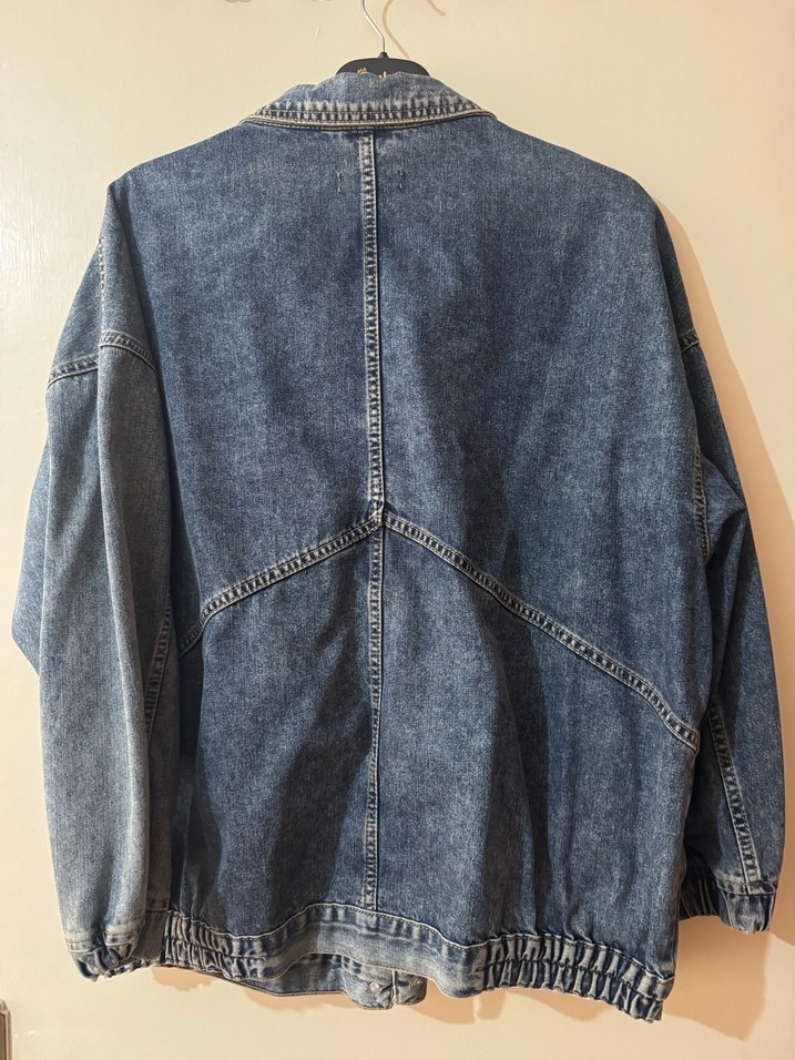 Gri Mavi Düğmeli Kadın Denim Ceket - Görsel 3