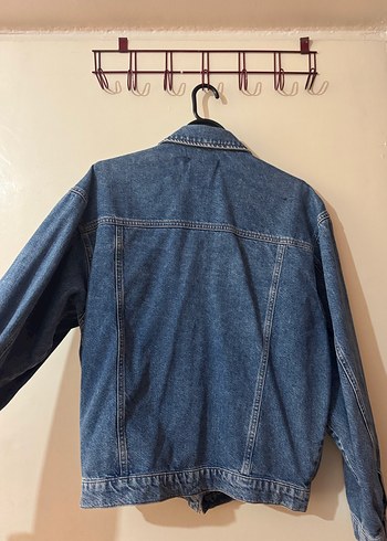 Düğmeli Mavi Kadın Denim Ceket - Görsel 3