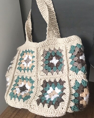 Beden vintage motif örgü çanta