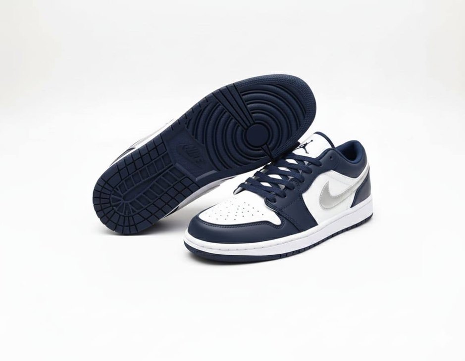 Lacivert Beyaz Bağcıklı Erkek Spor Ayakkabı - Görsel 3