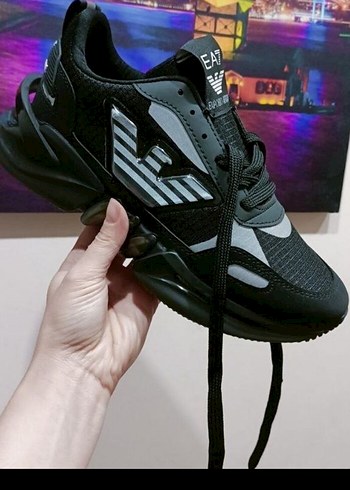 Siyah EA7 Emporio Armani Bağcıklı Spor Ayakkabı - Görsel 6
