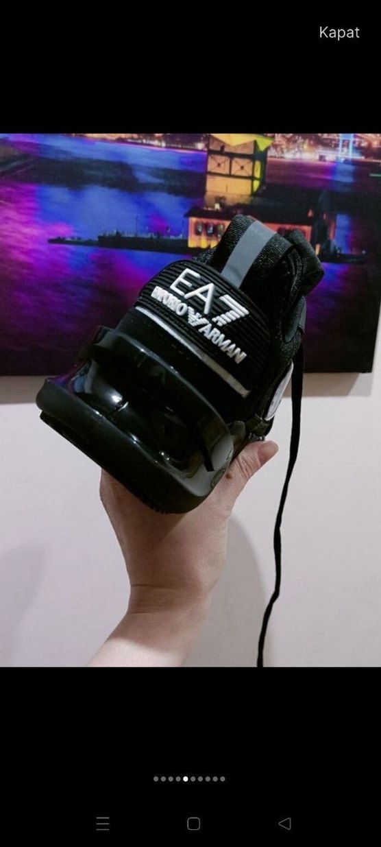 Siyah EA7 Emporio Armani Bağcıklı Spor Ayakkabı - Görsel 5