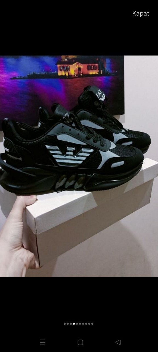 Siyah EA7 Emporio Armani Bağcıklı Spor Ayakkabı - Görsel 2