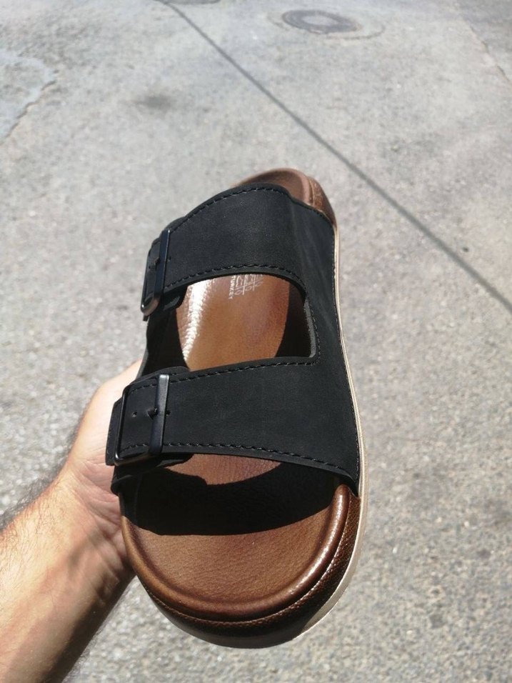 Erkek Koyu Kahverengi Tokalı Terlik - Görsel 4