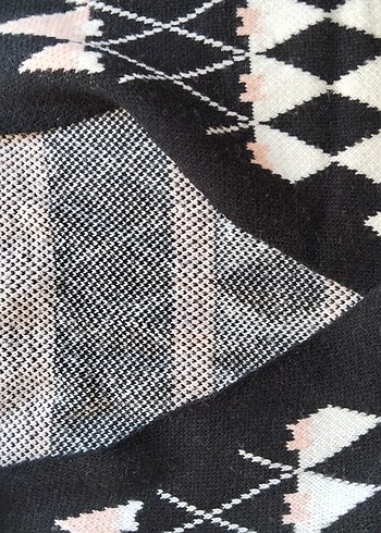 Bohem Çok Renkli V Yaka Triko Hırka - Görsel 2