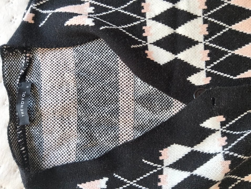 Bohem Çok Renkli V Yaka Triko Hırka - Görsel 2