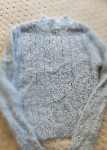 Bohem Gri Örgü Boğazlı Kazak - Görsel 2