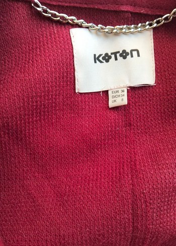 Bordo Düğmeli Midi Kaban - Görsel 3