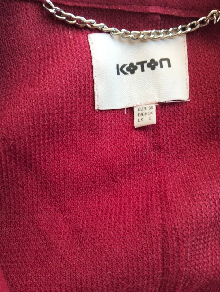 Bordo Düğmeli Midi Kaban - Görsel 3