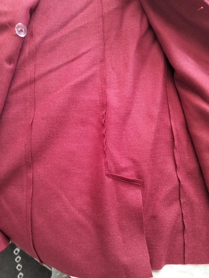 Bordo Düğmeli Midi Kaban - Görsel 2