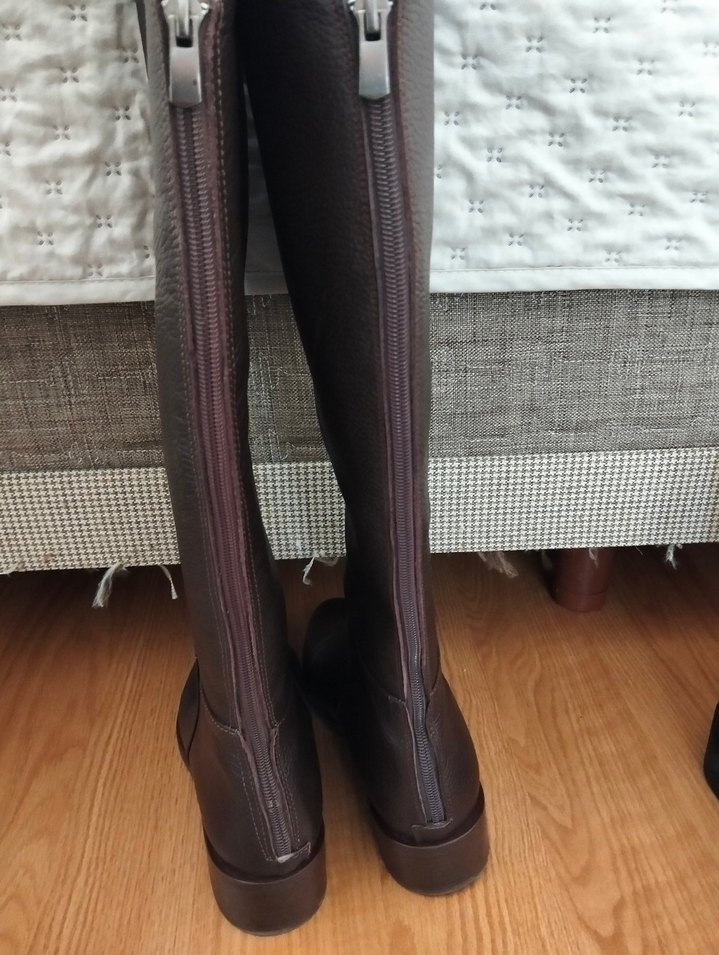 Kadın Kahverengi Deri Dizüstü Tokalı Bot - Görsel 3