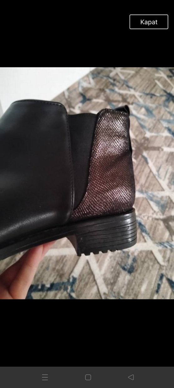 Kadın Siyah Parlak Tokalı Blok Topuk Bot - Görsel 3