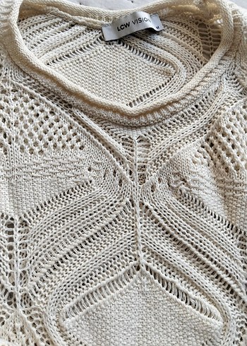 Gri Bohem Örgü Kadın Kazak - Görsel 2