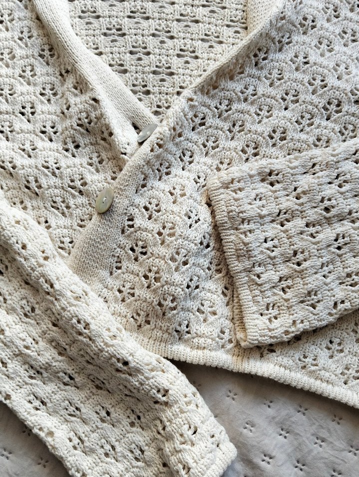 Bohem Gri Örgü Kadın Hırka - Görsel 2