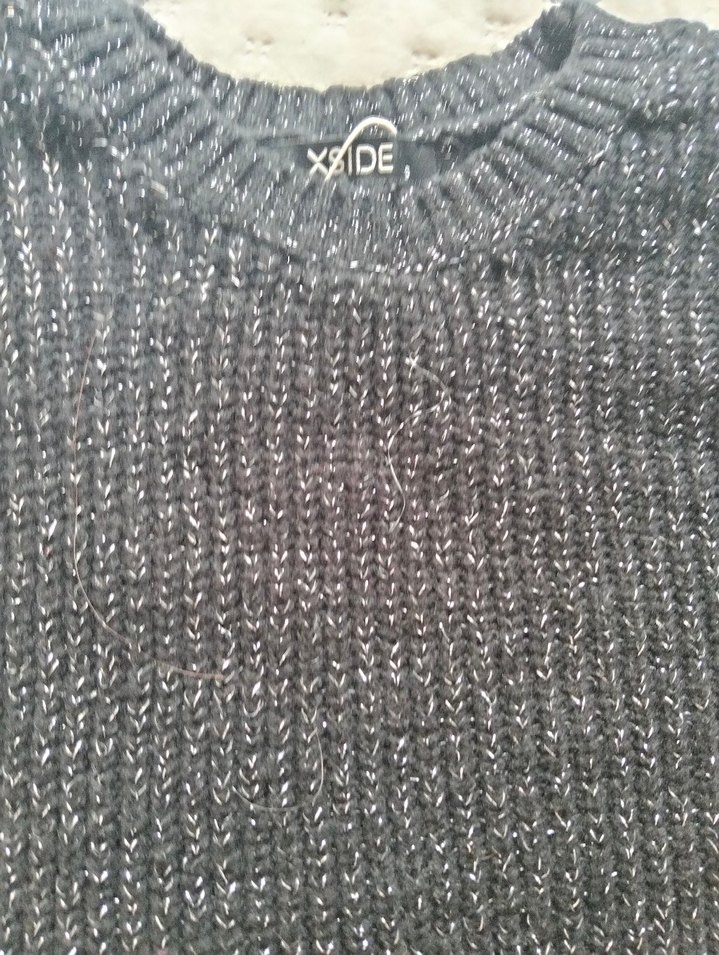 Gri Örgü Kadın Uzun Kollu Kazak - Görsel 2