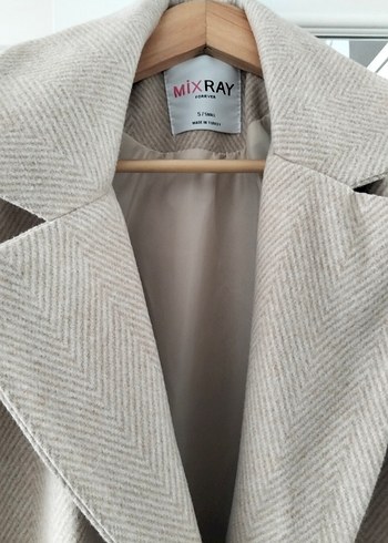 Bej Düğmeli Midi Kadın Kaban - Görsel 4