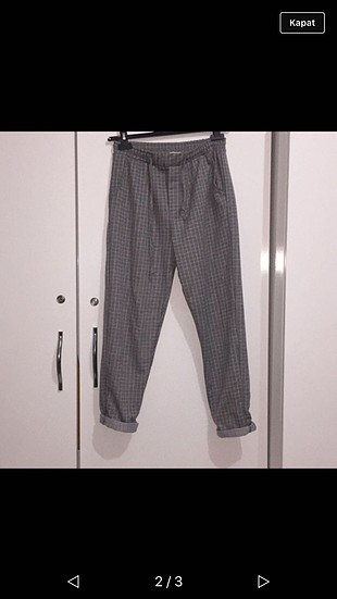 Zara Gri Çizgili Pantolon