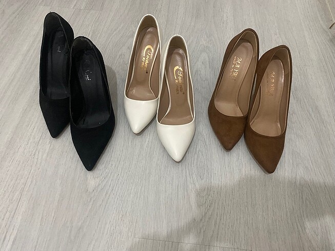 Siyah beyaz kahve stiletto Ayakkabı