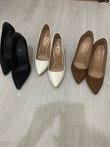 Beyaz stiletto Ayakkabı