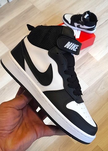 38 Beden siyah Renk Siyah Beyaz Nike court basket Spor Ayakkabı