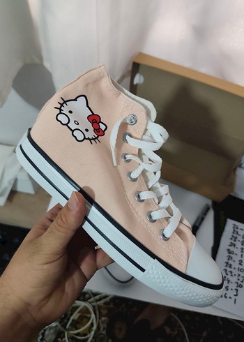 Converse Hello Kitty Baskılı pudra Kadın Spor Ayakkabı