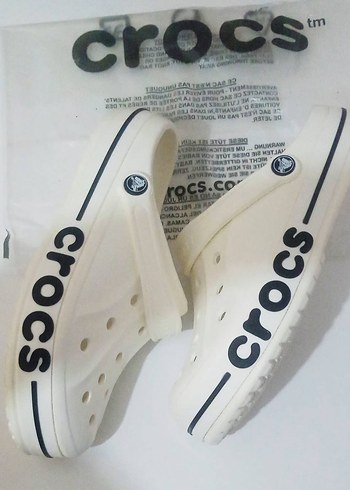 Beyaz Crocs Erkek Terlikler Bantlı